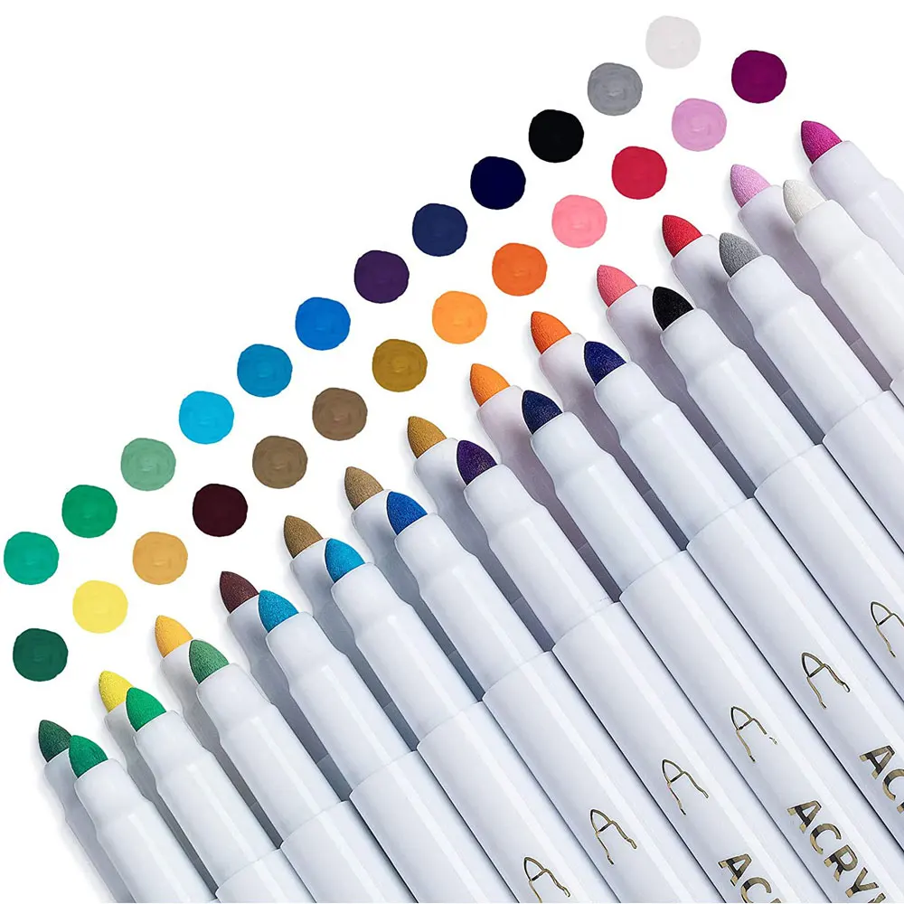 25 Colors Permanent Acrylic Marker Paint Pens for Fabric Canvas ,Metal , Ceramics,Glass Art Rock Painting, Card Making,Wood
25 Colors Permanent Acrylic Marker Paint Pens for Fabric Canvas ,Metal , Ceramics,Glass Art Rock Painting, Card Making,Wood
