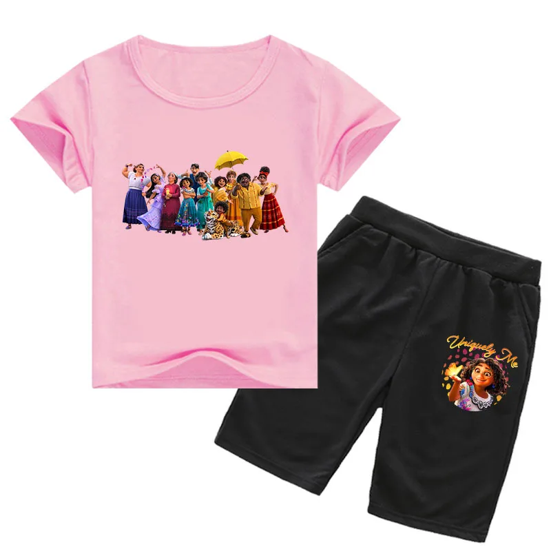 2022 New Disney Encanto Children's Clothing Boys and Girls Cartoon Pattern Short-Sleeved T-Shirt + Knitted Shorts 2-Piece Set
2022 New Disney Encanto Children's Clothing Boys and Girls Cartoon Pattern Short-Sleeved T-Shirt + Knitted Shorts 2-Piece Set