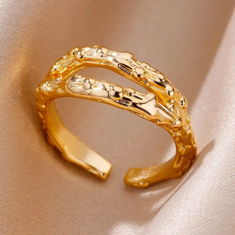 Stainless Steel Layered Rings For Women Gold Plated Adjustable Ring 2023 New Vintage Aesthetic Jewelry free shipping anillos
Stainless Steel Layered Rings For Women Gold Plated Adjustable Ring 2023 New Vintage Aesthetic Jewelry free shipping anillos
