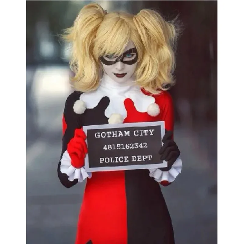 Adult Classic Harleyquinn Cosplay curly long golden wavy wig with two pigtails role play Costume Halloween Costumes For Women
Adult Classic Harleyquinn Cosplay curly long golden wavy wig with two pigtails role play Costume Halloween Costumes For Women