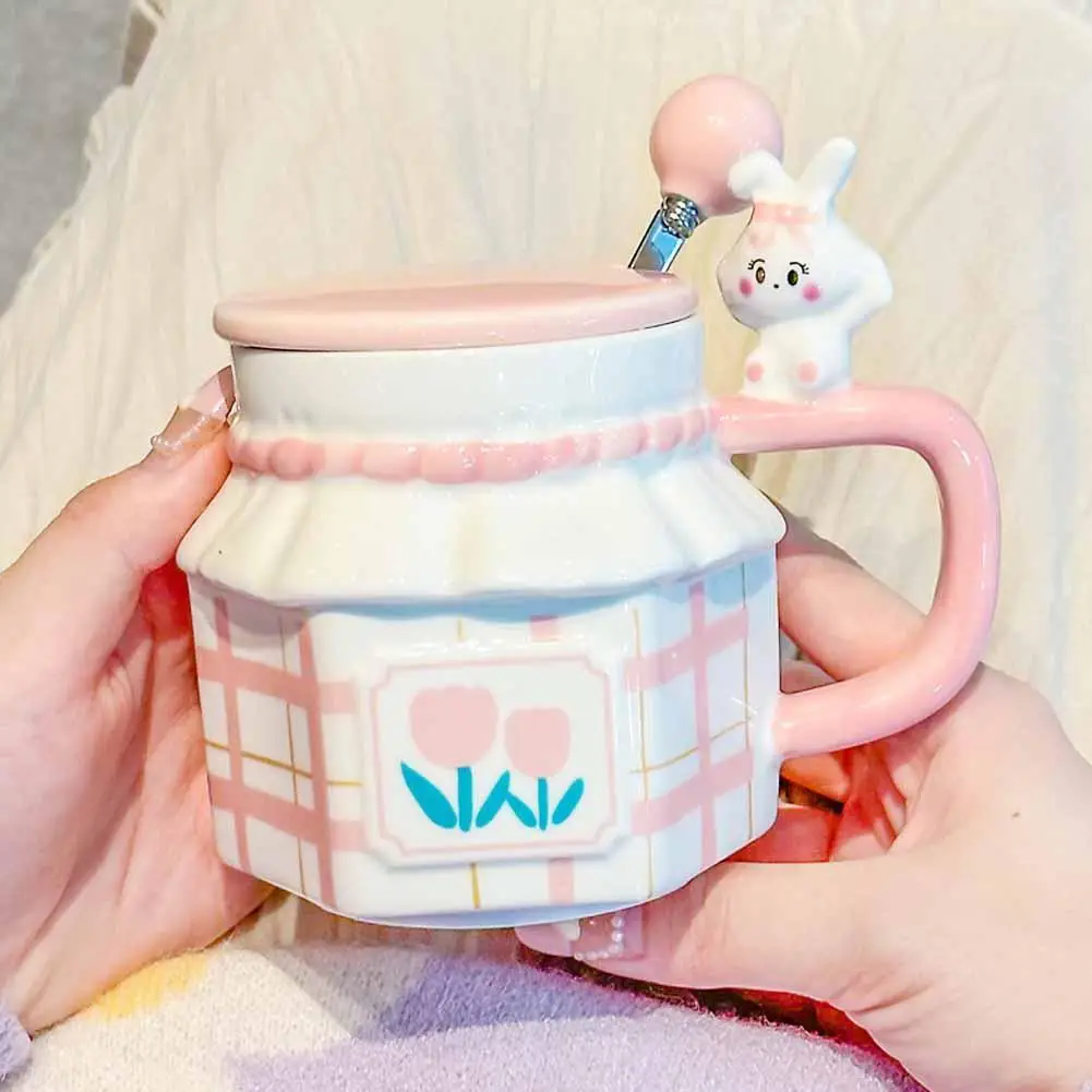 320ml Blue Pink Rabbit Ceramic Cup Tulip Spoon With Lid Cute Mug Girls High Appearance Level Breakfast Cup Drink Couple Cup
320ml Blue Pink Rabbit Ceramic Cup Tulip Spoon With Lid Cute Mug Girls High Appearance Level Breakfast Cup Drink Couple Cup