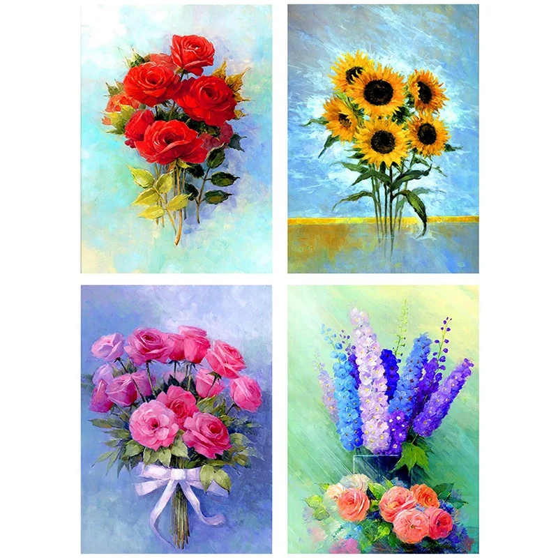 4Pack 5D Diamond Painting Colorful Flower Full Drill Paint with Diamonds Art,Bouquet DIY Cross Stitch Embroidery 30X40cm CNIM Ho
4Pack 5D Diamond Painting Colorful Flower Full Drill Paint with Diamonds Art,Bouquet DIY Cross Stitch Embroidery 30X40cm CNIM Ho
