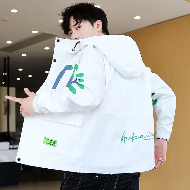 Spring Autumn Korean Style Windbreaker Fashion Hooded Jacket Men Print High Quality Hip Hop Streetwear Coats Youth Dropshipping
Spring Autumn Korean Style Windbreaker Fashion Hooded Jacket Men Print High Quality Hip Hop Streetwear Coats Youth Dropshipping