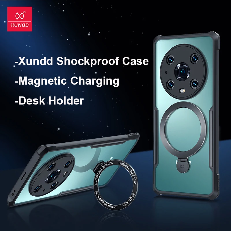 Xundd Magnetic Holder Case For Honor Magic4, Shockproof Clear Wireless Charging Cover Desk Stand For Honor Magic 4 Case
Xundd Magnetic Holder Case For Honor Magic4, Shockproof Clear Wireless Charging Cover Desk Stand For Honor Magic 4 Case