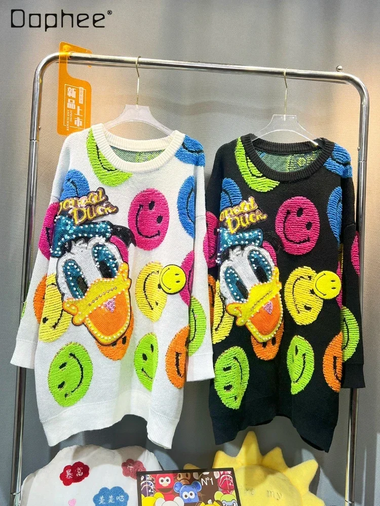 Heavy Industry Cartoon Beads Long Sleeves Pullovers Women 2023 Autumn and Winter New Fashion All-Matching Loose Knited Top
Heavy Industry Cartoon Beads Long Sleeves Pullovers Women 2023 Autumn and Winter New Fashion All-Matching Loose Knited Top
