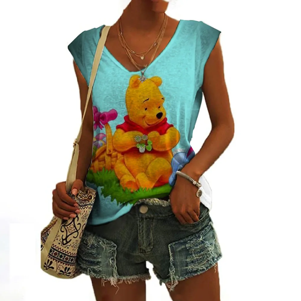 2023 Summer New Cute Winnie the Pooh Anime Street Sleeveless V-Neck Vest Shoulder Vest Disney Print Fashion Versatile Casual Lad
2023 Summer New Cute Winnie the Pooh Anime Street Sleeveless V-Neck Vest Shoulder Vest Disney Print Fashion Versatile Casual Lad