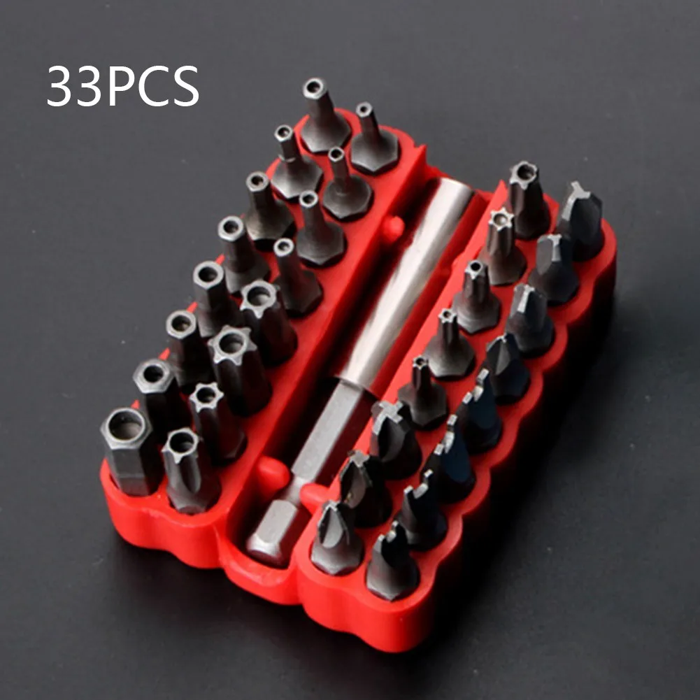 

33pcs Screwdriver Bits Set Magnetic Torx Hex Star Bit Holder Quick Release Spanner Chrome Vanadium Steel Bit Parts