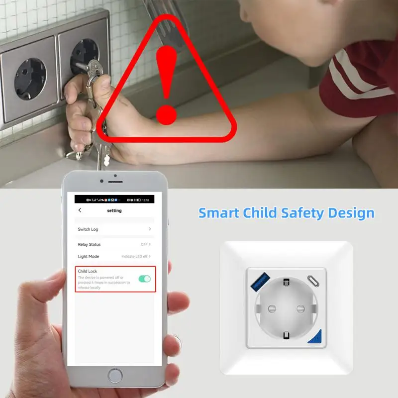 CORUI Tuya Smart WIFI European Wall Plug USB Fast Charge Type C Interface Smart Socket Work With Alexa Google Home Smart Life
CORUI Tuya Smart WIFI European Wall Plug USB Fast Charge Type C Interface Smart Socket Work With Alexa Google Home Smart Life