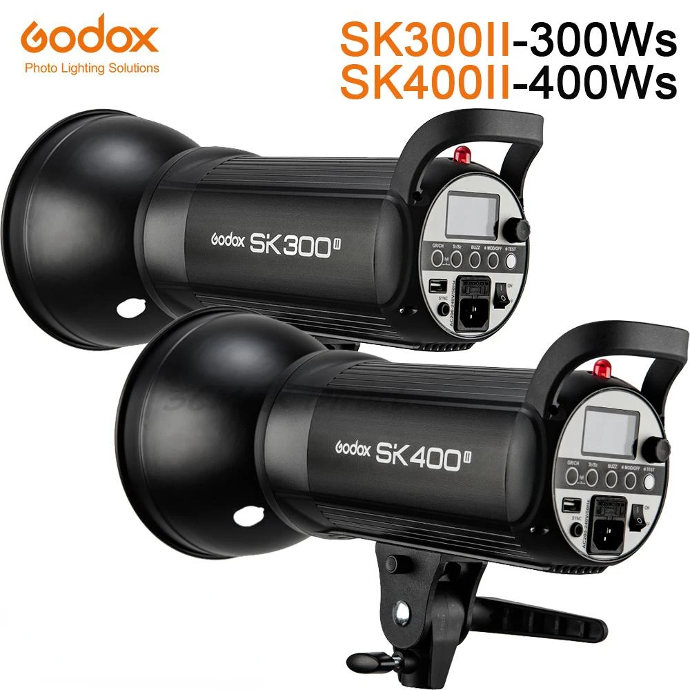 

Godox SK300II 300Ws SK400II 400Ws Professional Studio Flash Strobe Built-in 2.4G Wireless X System Shooting SK400 Upgrade