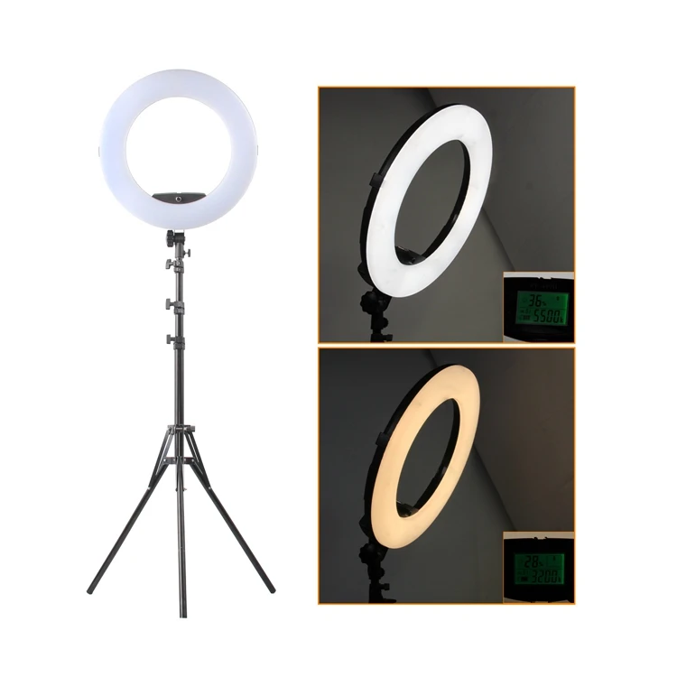 Yidoblo White FE-480II Photo Studio Ring Light LED Video Light Lamp LCD Screen Display Warm & Cold Color Lighting 96W 5500K
Yidoblo White FE-480II Photo Studio Ring Light LED Video Light Lamp LCD Screen Display Warm & Cold Color Lighting 96W 5500K