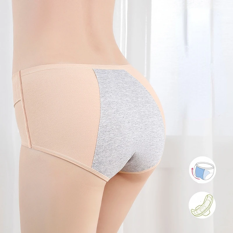 

L-XXL Cotton Waterproof Period Panties with Menstruation Absorbent Underwear for Monthly Leak-proof Menstrual Panties Heavy Flow