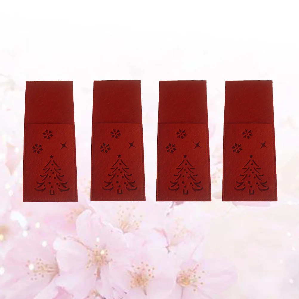 4pcs Red Christmas Tableware Holder Hollow Out Snowflake and Christmas Tree Design Knives Forks Pouch Cutlery Bags Delicate
4pcs Red Christmas Tableware Holder Hollow Out Snowflake and Christmas Tree Design Knives Forks Pouch Cutlery Bags Delicate