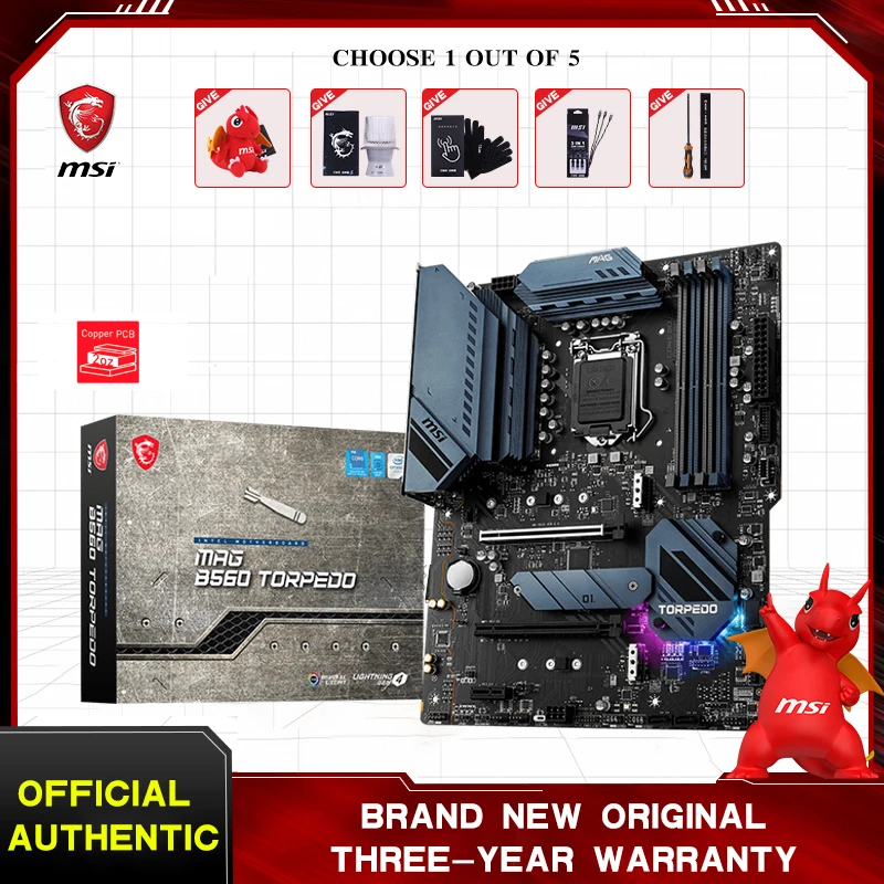 Материнская плата MSI MAG B560 TORPEDO Gaming LGA 1200 socket поддерживает процессор Intel Core 11-го поколения-материнская плата
Материнская плата MSI MAG B560 TORPEDO Gaming LGA 1200 socket поддерживает процессор Intel Core 11-го поколения-материнская плата