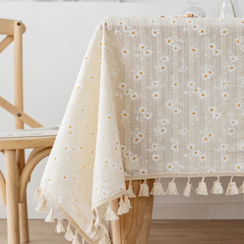 Korean style small daisy cotton floral tablecloth waterproof and oilproof, coffee table decoration, kitchen wedding restaurant r
Korean style small daisy cotton floral tablecloth waterproof and oilproof, coffee table decoration, kitchen wedding restaurant r