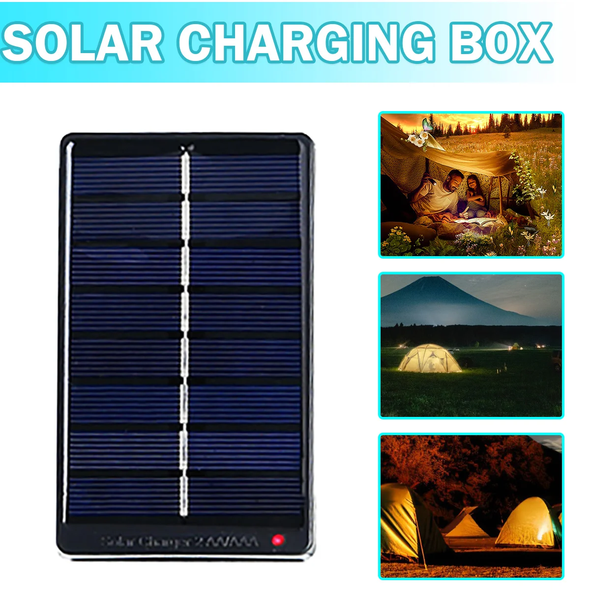 

1pc 1W 4V Solar Panel Charging Box For AA/AAA Batteries Rechargeable Case 115x68x26mm Solar Panel Charger For Outdoor Portable