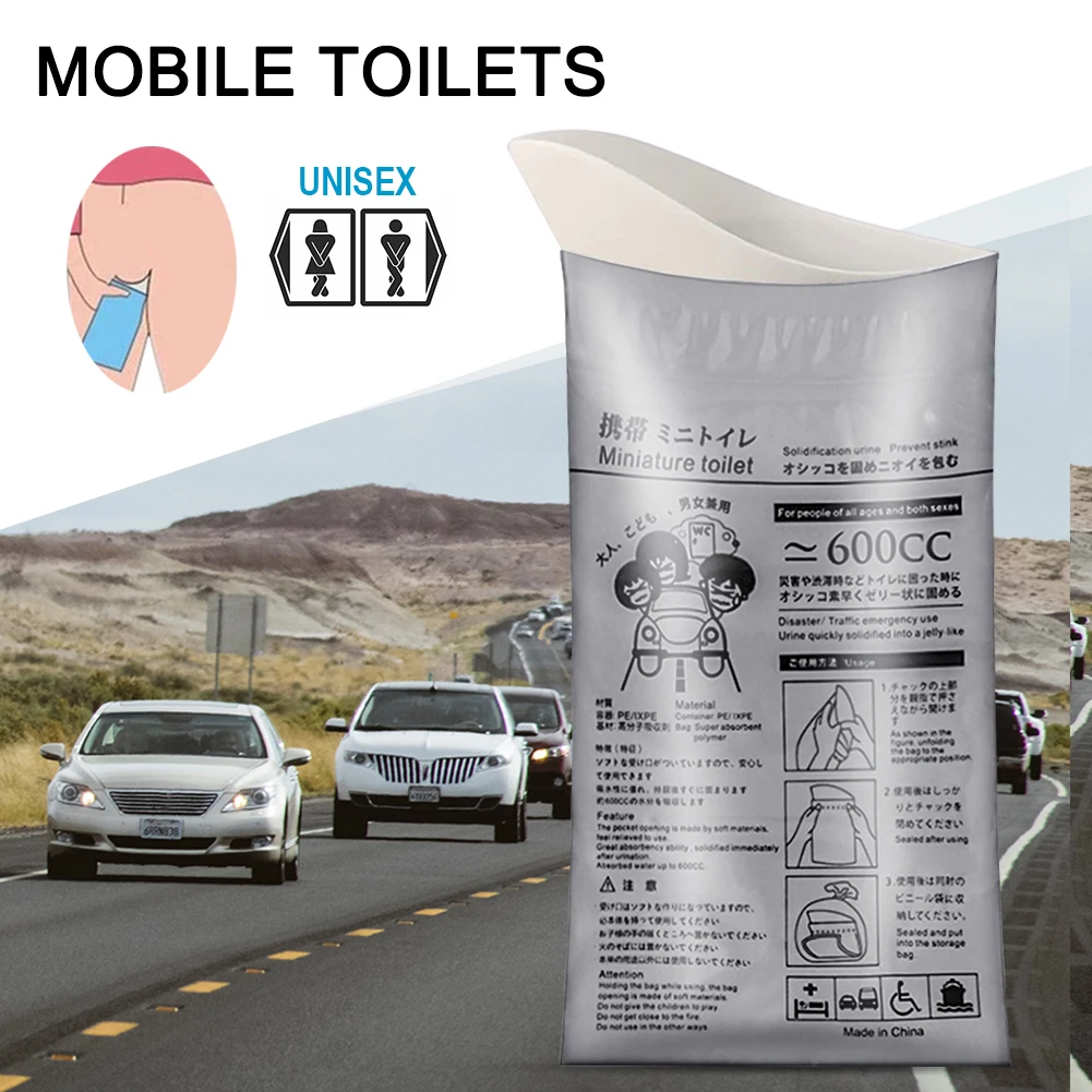 

4Pcs Emergency Urinal Bag Disposable Outdoor Urine Bags 600ML for Men Women Children Patient