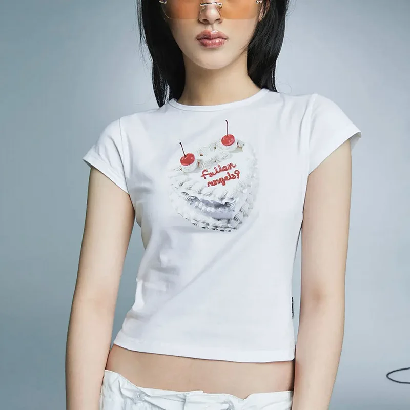 High Quality 2023 Women T-shirt White Street Design Spring Summer Blouse Sexy Crop Tops Clothes Fashion Bodysuit Tees Y2k Goth 
High Quality 2023 Women T-shirt White Street Design Spring Summer Blouse Sexy Crop Tops Clothes Fashion Bodysuit Tees Y2k Goth