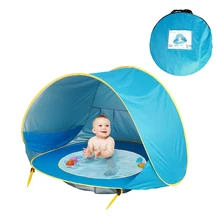 Baby Beach Tent Children Waterproof Pop Up Sun Awning Tent UV-protecting Sunshelter with Pool Kid Outdoor Camping Sunshade Beach