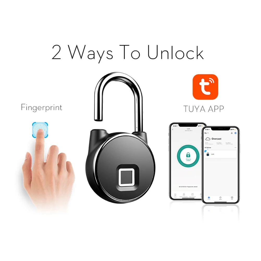 For Tuya Smart Biometric Fingerprint Password Keyless Dormitory Door Lock Bluetooth-compatible 4.1 Smart Home Security Padlock
For Tuya Smart Biometric Fingerprint Password Keyless Dormitory Door Lock Bluetooth-compatible 4.1 Smart Home Security Padlock