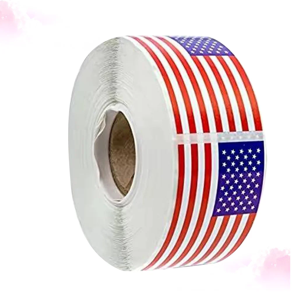 

American Flag Stickers, USA Flags, American Flag Decal- 200 Per Roll- 1.25 X 2.125 Patriotic Stickers Labels ( 1 Pack )