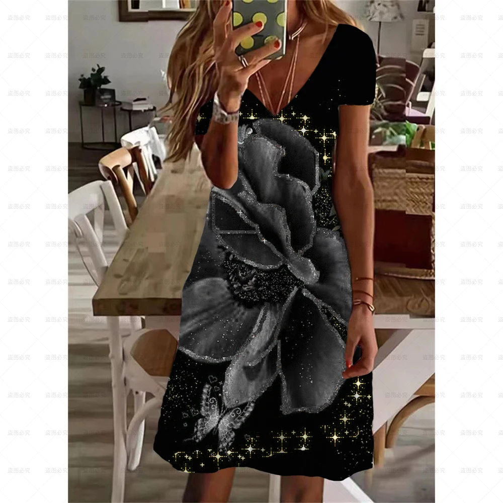 Summer Short Sleeve Vintage Floral Print Dress V-neck Elegant bohe Short Dress Women Party Dresses Ladies 2022 A Line Vestidos
Summer Short Sleeve Vintage Floral Print Dress V-neck Elegant bohe Short Dress Women Party Dresses Ladies 2022 A Line Vestidos
