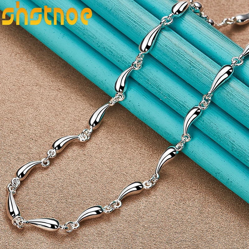 925 Sterling Silver Water Drop Chain Necklace 18 Inch For Women Man Engagement Wedding Fashion Charm Jewelry
925 Sterling Silver Water Drop Chain Necklace 18 Inch For Women Man Engagement Wedding Fashion Charm Jewelry