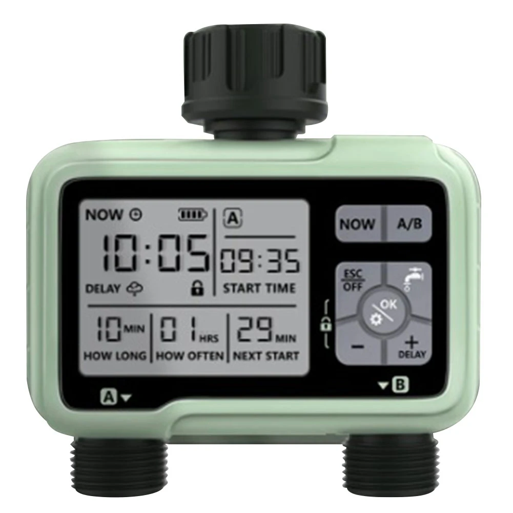 2-Outlet Auto Water Timer with LCD Display Household Outdoor Irrigation Water Timer Timed Auto Garden Watering Tool
2-Outlet Auto Water Timer with LCD Display Household Outdoor Irrigation Water Timer Timed Auto Garden Watering Tool