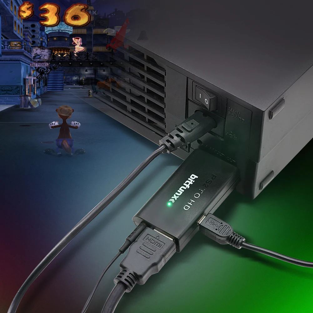 PS2 to HDMI-compatible Audio Video Converter Adapter 480i/480p/576i with 3.5mm Audio Output for All PS2 Display Modes
PS2 to HDMI-compatible Audio Video Converter Adapter 480i/480p/576i with 3.5mm Audio Output for All PS2 Display Modes
