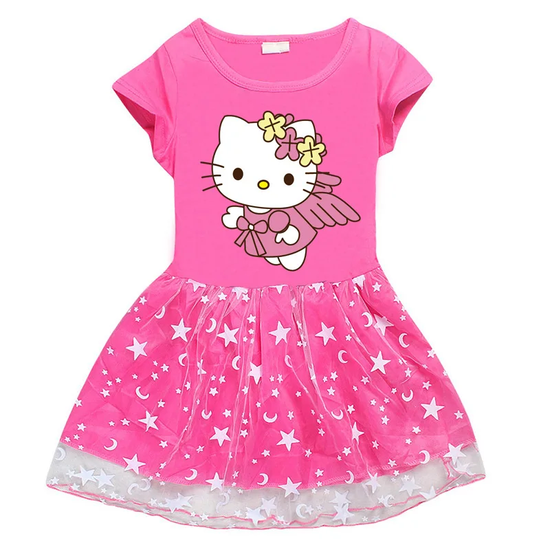 Sanrio Child Summer Cotton Cartoon Half Sleeved Kitty Angel Cute Girls Dress Students Anime Mesh Short Sleeve Princess Skirt
Sanrio Child Summer Cotton Cartoon Half Sleeved Kitty Angel Cute Girls Dress Students Anime Mesh Short Sleeve Princess Skirt