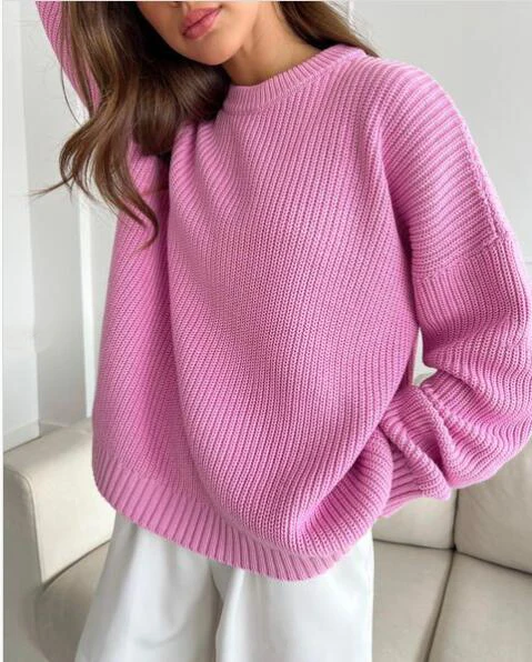 Elegant Women Pink Sweater Knitted Basic Pullovers O Neck Female Knitwear Jumper
Elegant Women Pink Sweater Knitted Basic Pullovers O Neck Female Knitwear Jumper