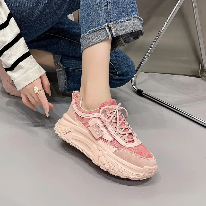 Fashion 2024 Spring Platform Sneakers Women Shoes Korean Lace Up Chunky Sneakers Mixed Color Women's Vulcanize Shoes Zapatos
Fashion 2024 Spring Platform Sneakers Women Shoes Korean Lace Up Chunky Sneakers Mixed Color Women's Vulcanize Shoes Zapatos