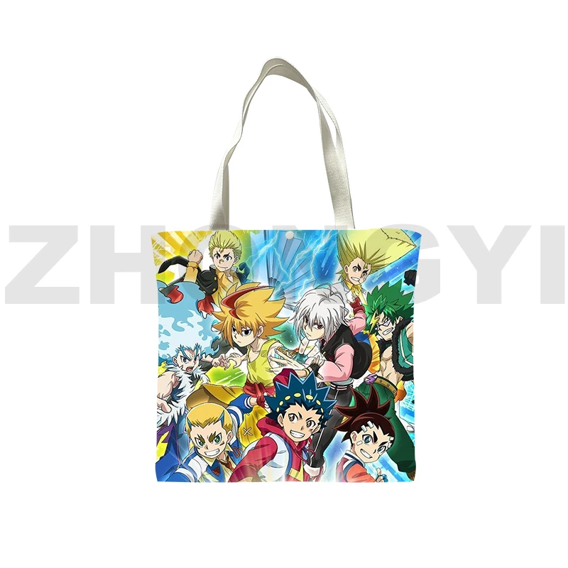 

Japanese Style Beyblade Burst 3D Foldable Shopping Bags for Groceries Fashion Travel Shoulder Bag Tote Bags for Women Canvas Bag