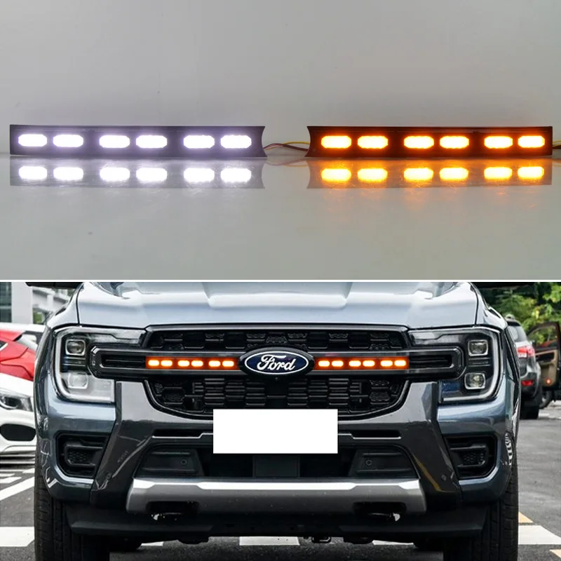 Дневные ходовые огни для Ford Ranger 2022 2023 2024 дневные 12 В динамический сигнал поворота