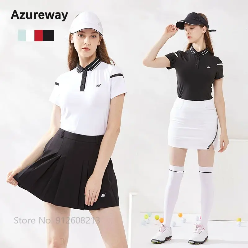 Azureway Ladies Lapel Tops Slim Golf Polo Shirts Women Golf Pleated Skirt High Waist Sports Split Skort Dry Fit Clothing Set
Azureway Ladies Lapel Tops Slim Golf Polo Shirts Women Golf Pleated Skirt High Waist Sports Split Skort Dry Fit Clothing Set