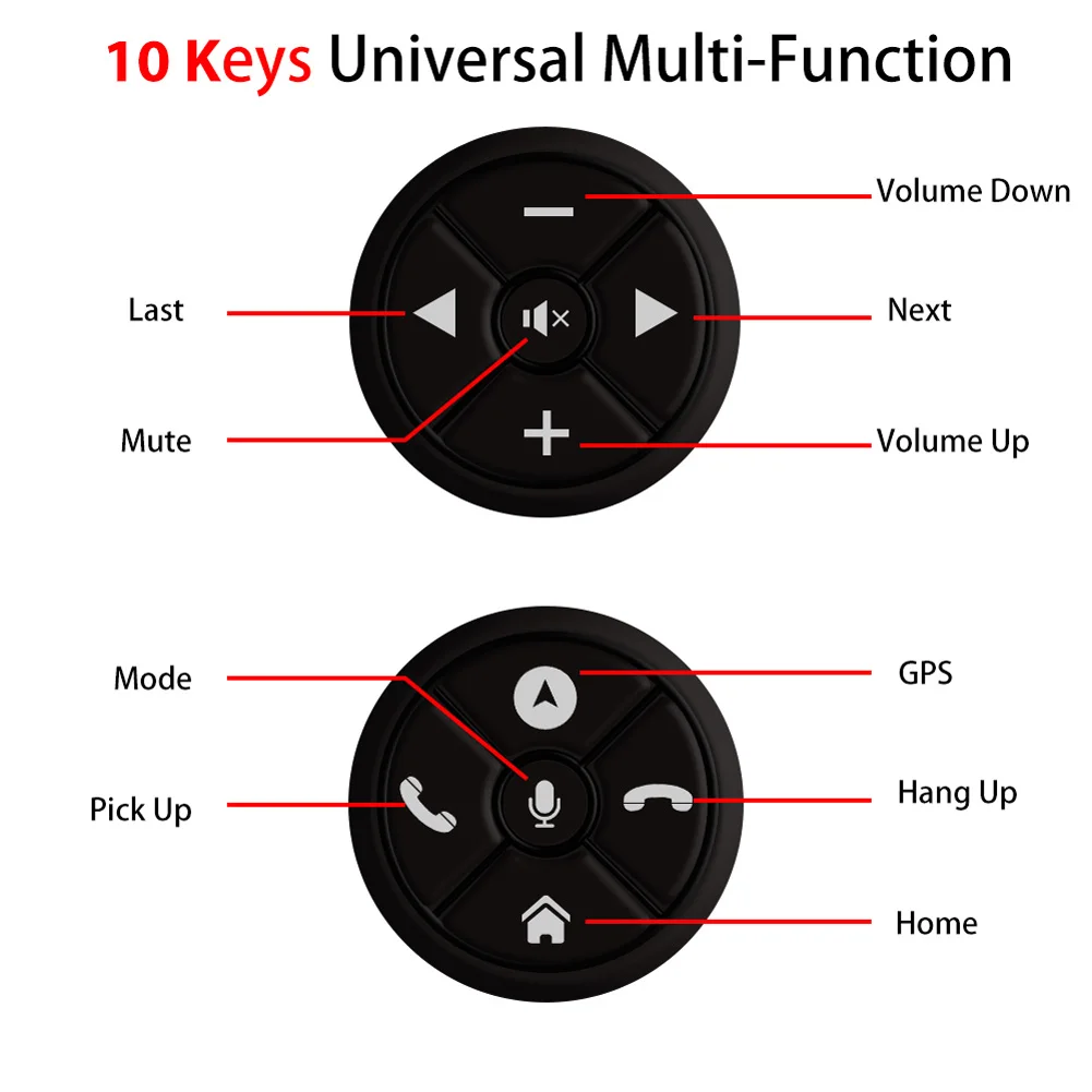 Slim 10 Key Car Smart Wireless Steering Wheel Control Button Suitable For Car Android Stereo Navigation Head Unit Dvd Player
Slim 10 Key Car Smart Wireless Steering Wheel Control Button Suitable For Car Android Stereo Navigation Head Unit Dvd Player