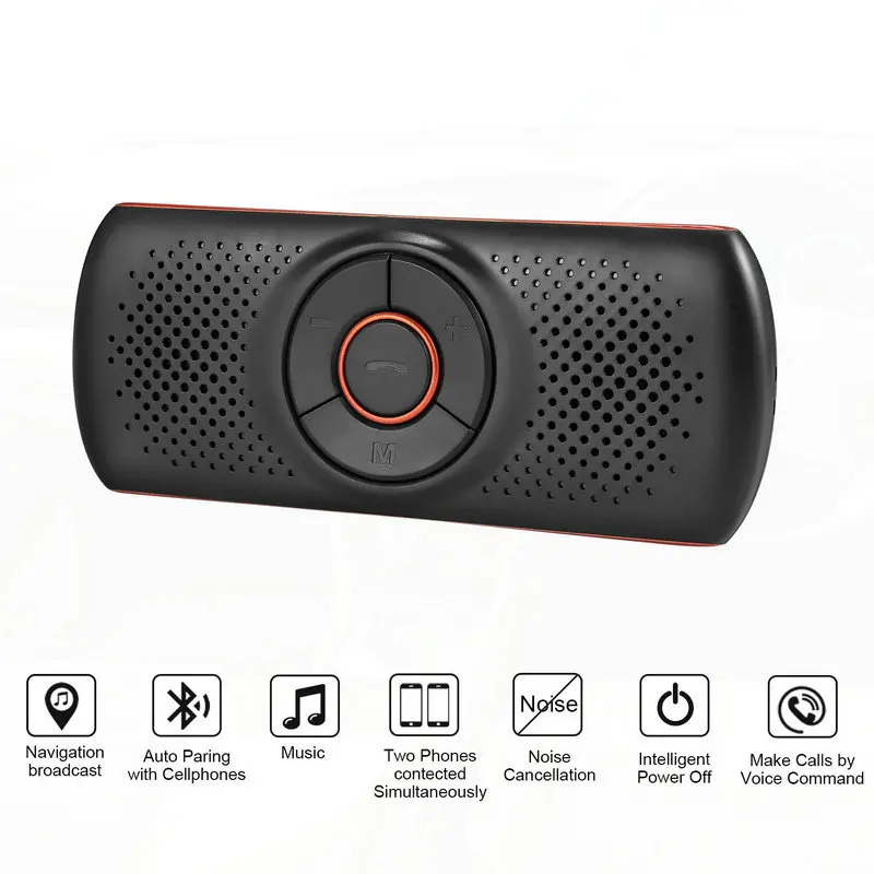 

Wireless Bluetooth-compatible Car Kit Set Handsfree Speakerphone Multipoint Sun Visor Speaker for Phone Smartphones Car B-T