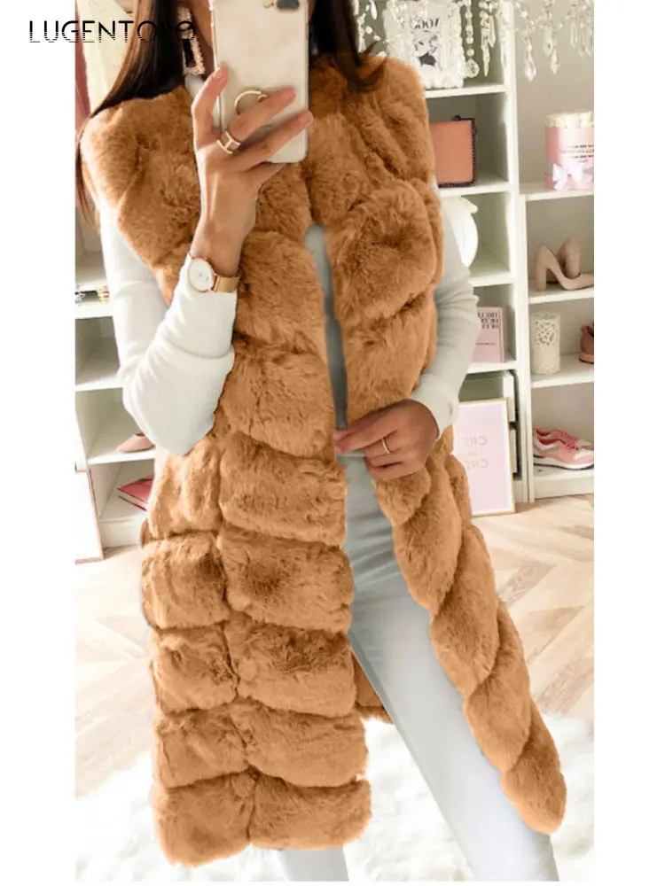Lugentolo Lugentolo Faux Fur Vest Women Winter Fashion Sleeve Jacket Loose Round Neck Streetwear Fur Coat
Lugentolo Lugentolo Faux Fur Vest Women Winter Fashion Sleeve Jacket Loose Round Neck Streetwear Fur Coat