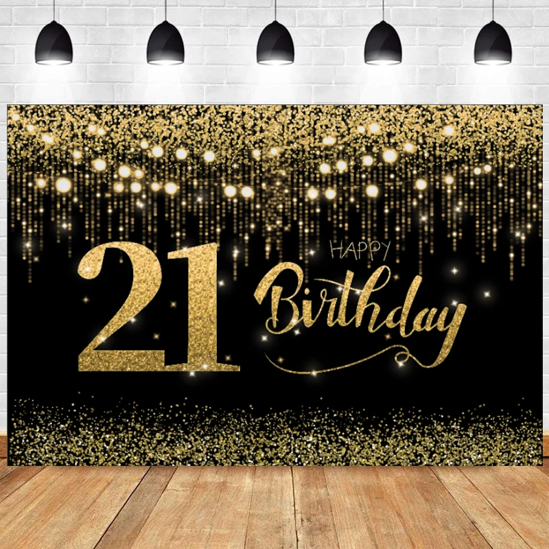Black Gold 21th Backdrop ForBoy Girls Happy Birthday Party Light Glitter Photography Background Adult Photographic Photo Banner
Black Gold 21th Backdrop ForBoy Girls Happy Birthday Party Light Glitter Photography Background Adult Photographic Photo Banner