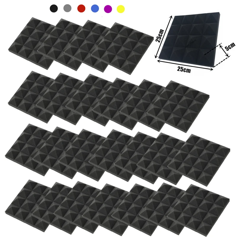 4/8/12/24Pcs 250x250x50mm Studio Acoustic Foam Pyramid Noise Insulation Treatment Panel Sound Proof Panels Sealing Strips
4/8/12/24Pcs 250x250x50mm Studio Acoustic Foam Pyramid Noise Insulation Treatment Panel Sound Proof Panels Sealing Strips