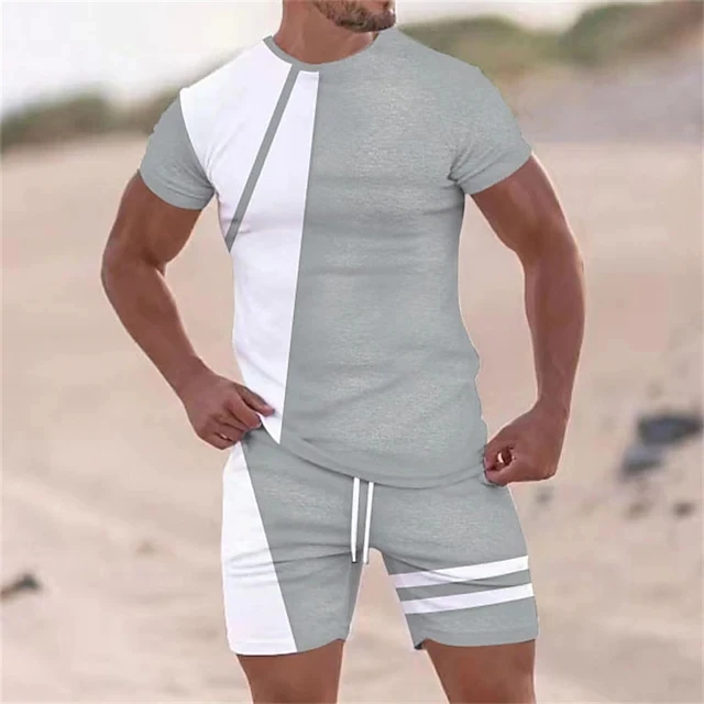 Men New Clothes T-shirt Suits Tracksuit Color Block Crew Neck Outdoor Street Short Sleeve 2pcs Apparel Spring and Summer
Men New Clothes T-shirt Suits Tracksuit Color Block Crew Neck Outdoor Street Short Sleeve 2pcs Apparel Spring and Summer