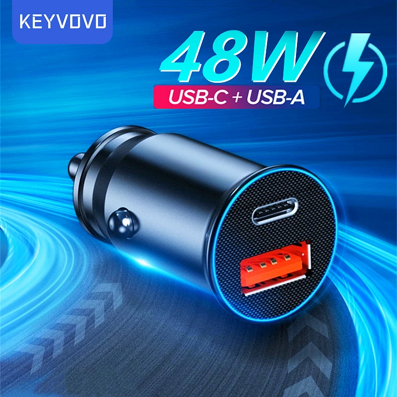 Автомобильное зарядное устройство USB 48 Вт 5 А Тип C PD QC адаптер для быстрой зарядки