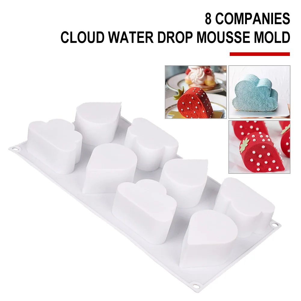 DIY Resin Mould Cloud Water Drop Strawberry Shape Silicone Mold French Pastry Mousse Glaze Cake Decorating Tools Baking Tool
DIY Resin Mould Cloud Water Drop Strawberry Shape Silicone Mold French Pastry Mousse Glaze Cake Decorating Tools Baking Tool