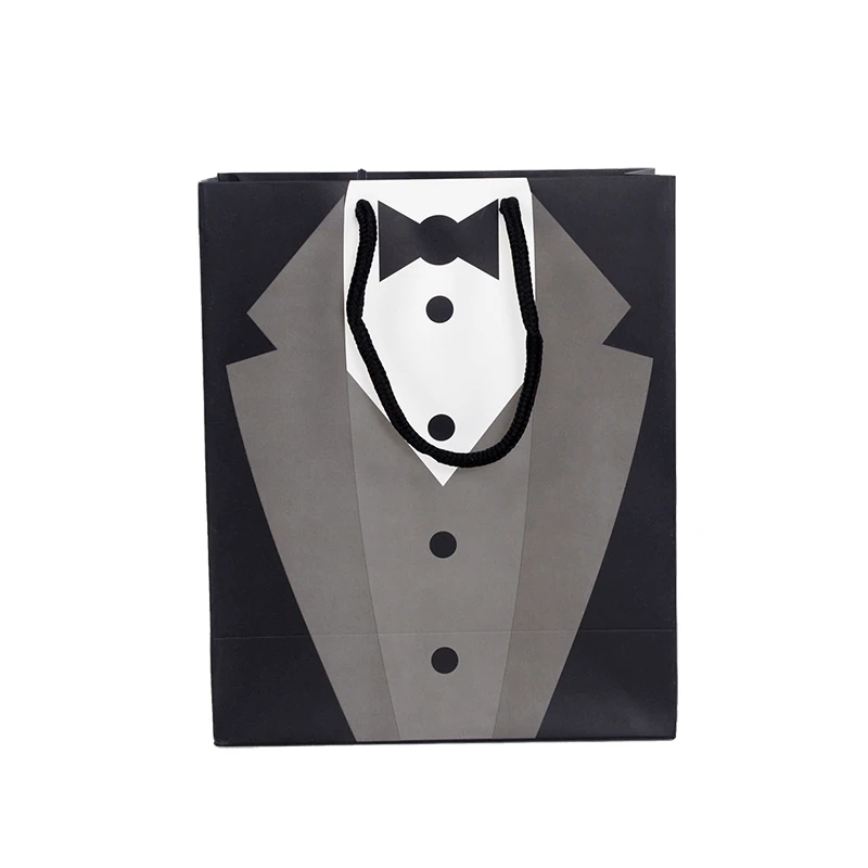 5Pcs Black Tuxedo Paper Handle Bag Wedding Bridal Party Favour Decoration Bridesmaid Groomsmen Gift Bag Candy Package Supplies
5Pcs Black Tuxedo Paper Handle Bag Wedding Bridal Party Favour Decoration Bridesmaid Groomsmen Gift Bag Candy Package Supplies