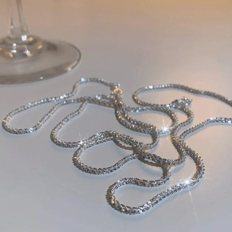 New Classic Silver Necklace Gypsophila Plain Women Clavicle Chains Neck Collar Necks Chain Sparkling Torsion Jewelry
New Classic Silver Necklace Gypsophila Plain Women Clavicle Chains Neck Collar Necks Chain Sparkling Torsion Jewelry
