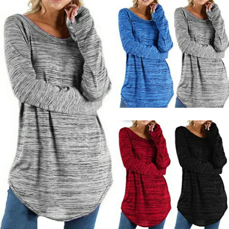 Women Plus Size Loose Round Neck Shirt Long Style Solid Tee Shirts Ladies Winter Off Shoulder Cotton Tops
Women Plus Size Loose Round Neck Shirt Long Style Solid Tee Shirts Ladies Winter Off Shoulder Cotton Tops