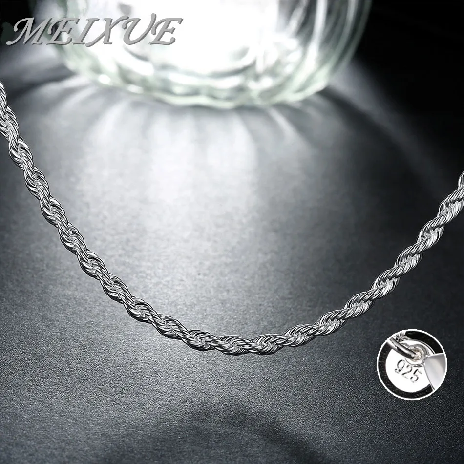 925 Sterling Silver Necklaces 16-24 Inches Exquisite 4MM rope chain Fashion men's necklace Jewelry Christmas Gifts Jewelry
925 Sterling Silver Necklaces 16-24 Inches Exquisite 4MM rope chain Fashion men's necklace Jewelry Christmas Gifts Jewelry