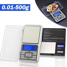 0.01g 500g Mini Electronic Scales High Precision Pocket Digital Scale for Jewelry Gold Sterling Silver Balance Gram For Kitchen