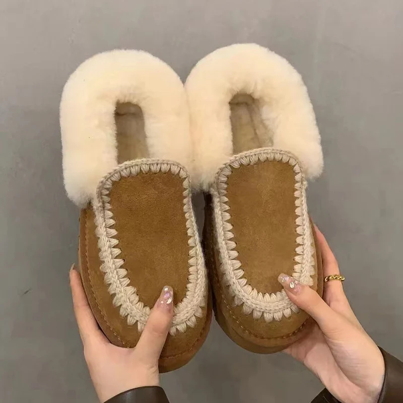 Home Platform Flats Shoes Women Fur Casual Snow Boots 2024 Winter Warm Suede Shoes Plush Weave Boots Walking Loafers Botas Mujer
Home Platform Flats Shoes Women Fur Casual Snow Boots 2024 Winter Warm Suede Shoes Plush Weave Boots Walking Loafers Botas Mujer