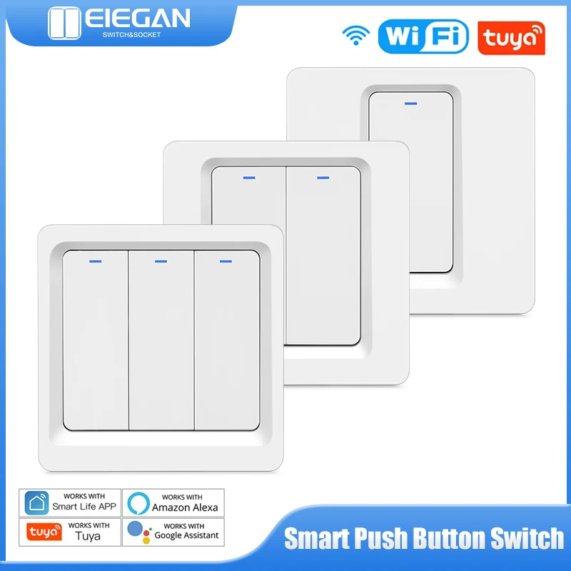EU/UK Smart WiFi Light Switch Push Button Smart Home Light Switches Tuya APP Remote Control /Voice Works With Alexa Google Home
EU/UK Smart WiFi Light Switch Push Button Smart Home Light Switches Tuya APP Remote Control /Voice Works With Alexa Google Home