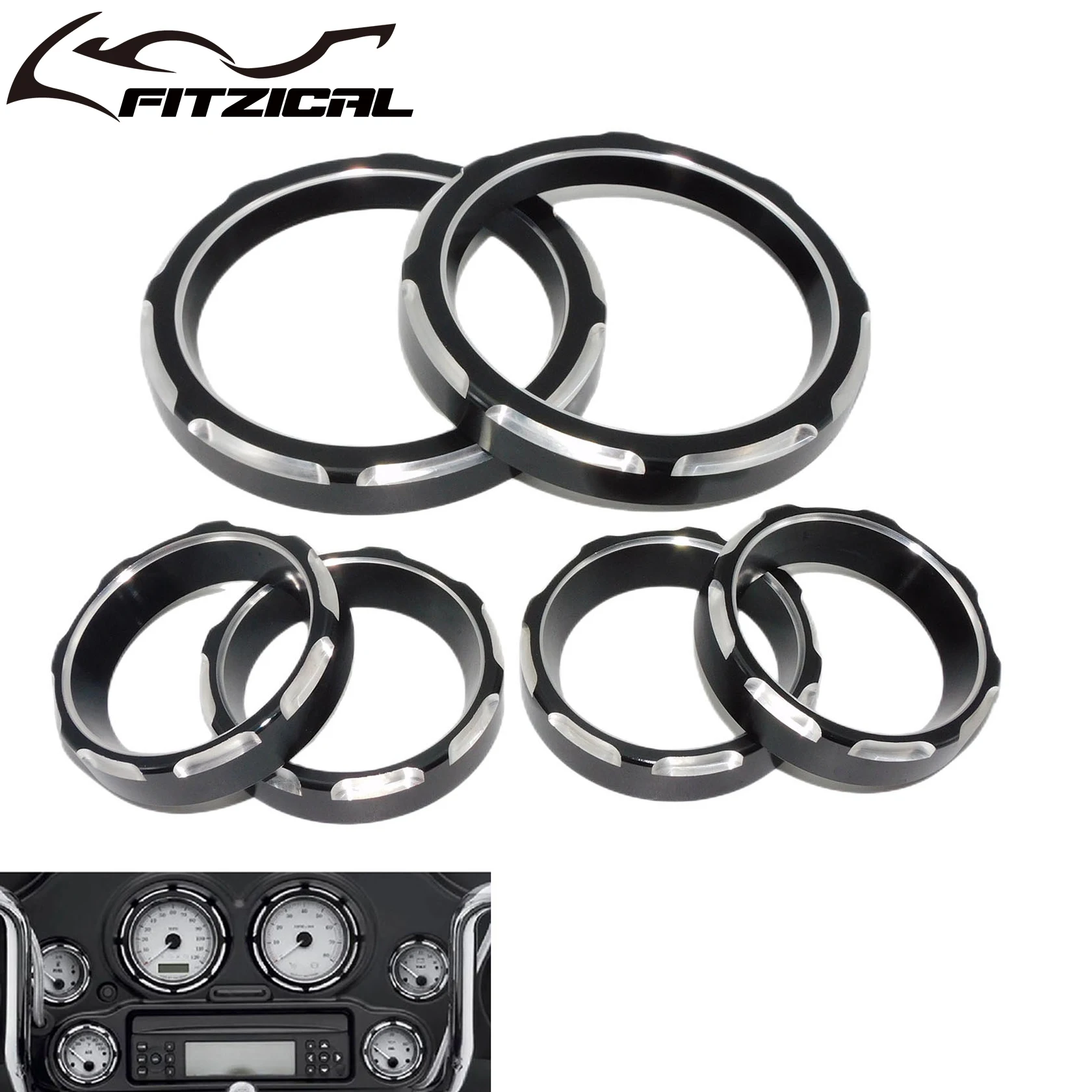6Pcs Motorcycle CNC Speedometer Trim Bezel Cover Kit Instrument Rings For Harley Touring 1996-2013 Electra Glide Street Glide
6Pcs Motorcycle CNC Speedometer Trim Bezel Cover Kit Instrument Rings For Harley Touring 1996-2013 Electra Glide Street Glide